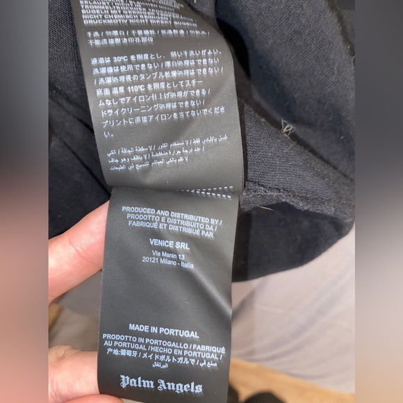 Size: XS Black Palm Angels Logo Print Long Sleeve T-Shirt - Picture 8 of 9